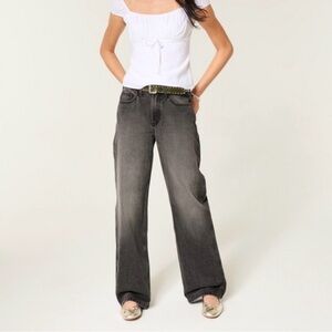 Hollister High-Rise Baggy Jeans 14L 32W Black NWT Long